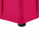 Fuchsia Hot Pink Velvet Tufted Piping Square Cube Footstool Ottoman